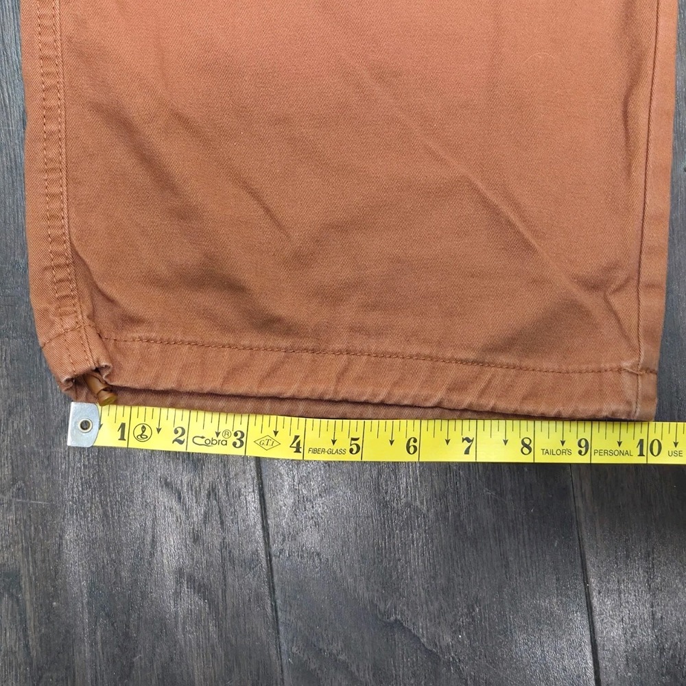 Almost Famous Wide Leg Womens Sm Cargo Pants Elastic Waist Drawstring Leg Orange - Picture 4 of 11